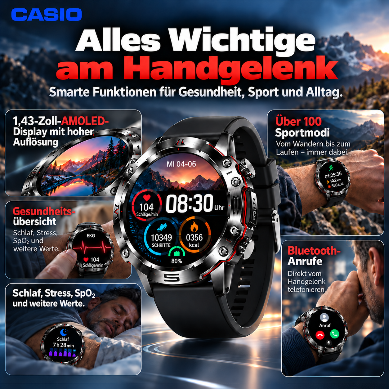 💫 Chytré hodinky CASIO AI z roku 2026 – Doma, v práci nebo na cestách, vždy po vašem boku ⏱️