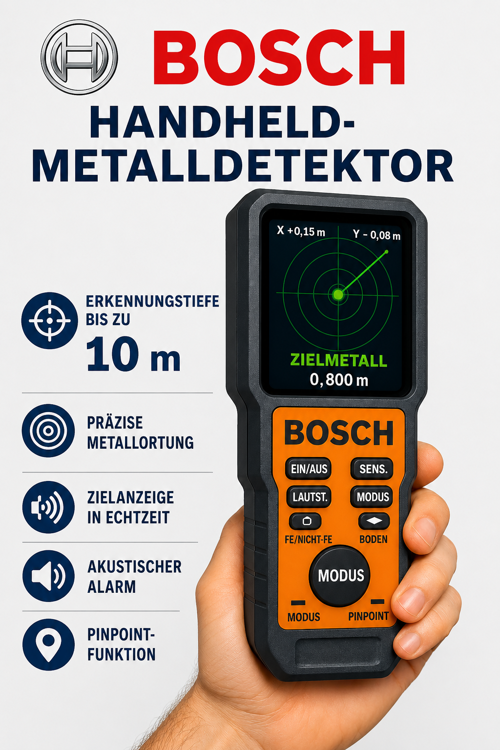 Hochpräziser BOSCH-Metalldetektor