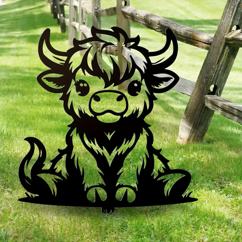 🐂 Highland Cow Garden Stake