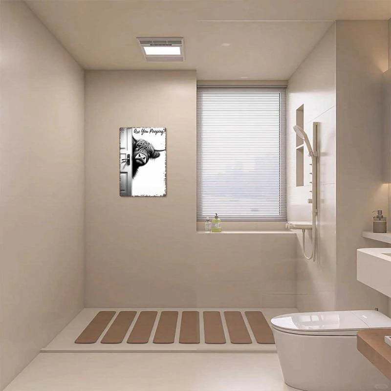 🔥Last Day 49% OFF - 🐄 The Cheeky Visitor: Vintage Highland Cow Sign