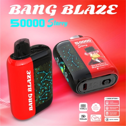 Bang Blaze Starry 50000 Puffs Disposable Vape – Adjustable Nicotine, Dual Mesh Coil, Type-C Fast Charging | Free EU Shipping & COD