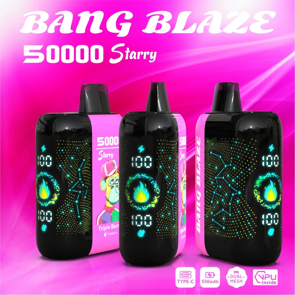 Bang Blaze Starry 50000 Puffs Disposable Vape – Adjustable Nicotine, Dual Mesh Coil, Type-C Fast Charging | Free EU Shipping & COD