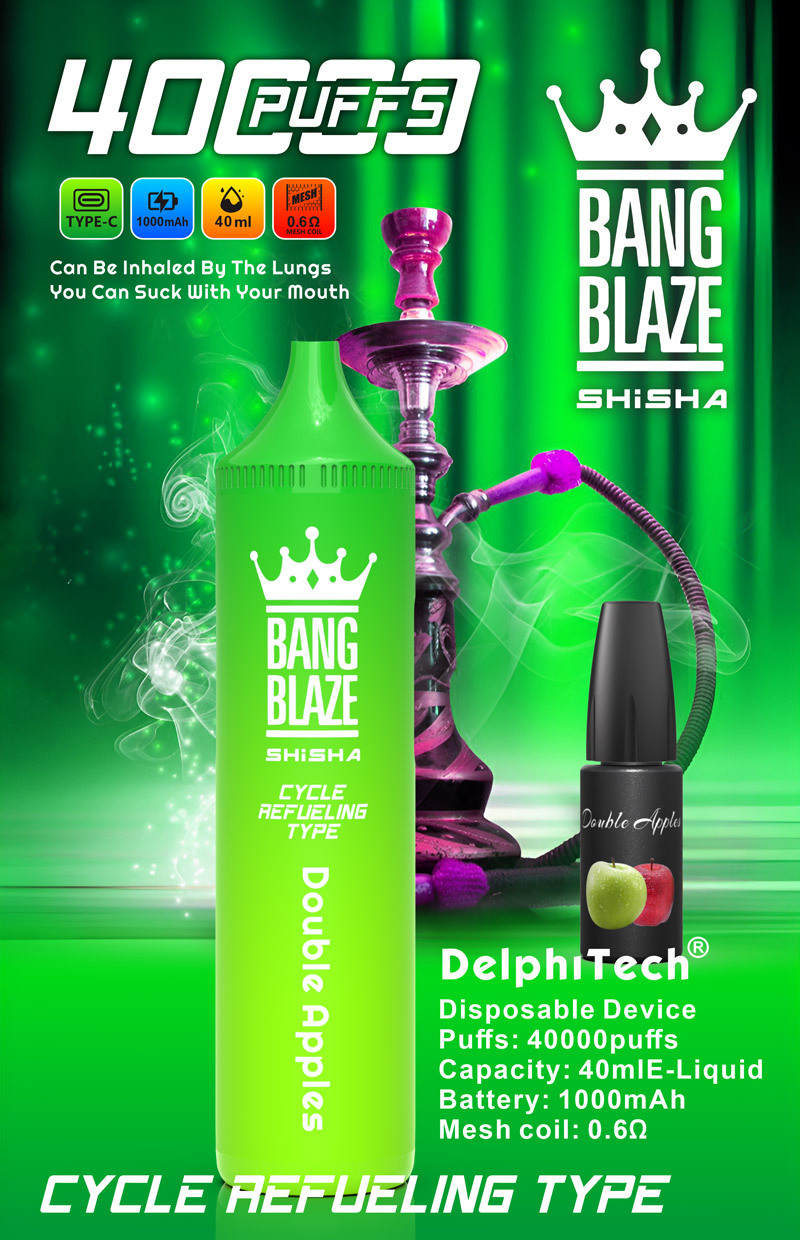 BANG BLAZE SHISHA 40000 Puffs – Rechargeable Low Nicotine Disposable Vape, 40mL E-Liquid, 1000mAh, Wholesale Bulk Buy