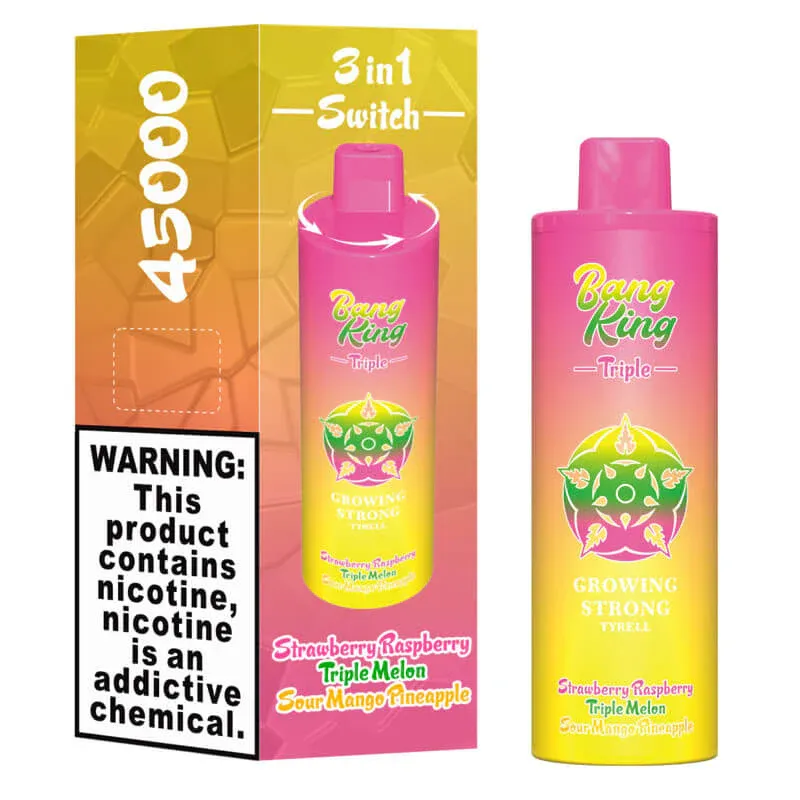 Bang King Triple 45000 Puffs Disposable Vape – Triple Pods (15mL×3), 650mAh Battery, Adjustable Nicotine | Free EU Shipping & COD