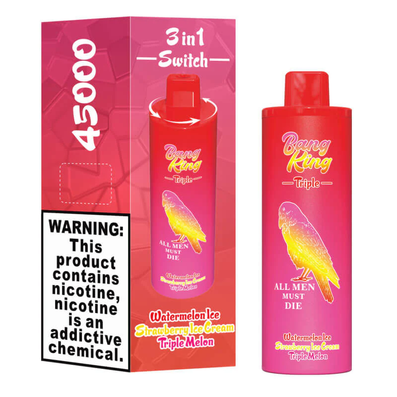 Bang King Triple 45000 Puffs Disposable Vape – Triple Pods (15mL×3), 650mAh Battery, Adjustable Nicotine | Free EU Shipping & COD