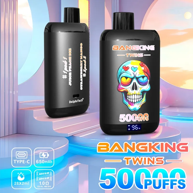 BANGKING TWINS 50K – 50,000 Puffs, Dual Flavors, 650mAh Rechargeable Battery, Fast Type-C Charging | MTL & RDL Vaping