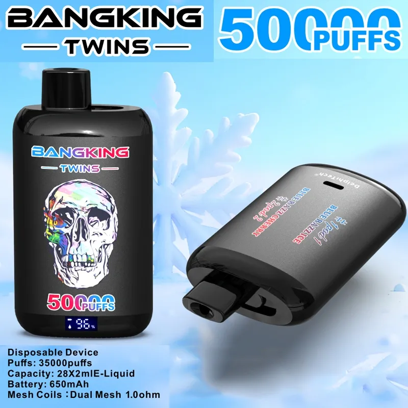 BANGKING TWINS 50K – 50,000 Puffs, Dual Flavors, 650mAh Rechargeable Battery, Fast Type-C Charging | MTL & RDL Vaping