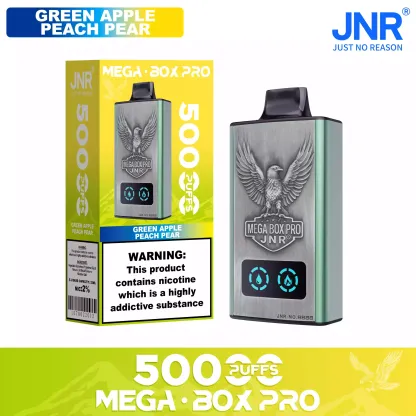 JNR Mega Box Pro 50000 Puffs – 32ml, Rechargeable, Dual Mesh Coil, Type-C Charging, Available in Multiple Flavors and Nicotine Strengths