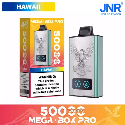 JNR Mega Box Pro 50000 Puffs – 32ml, Rechargeable, Dual Mesh Coil, Type-C Charging, Available in Multiple Flavors and Nicotine Strengths