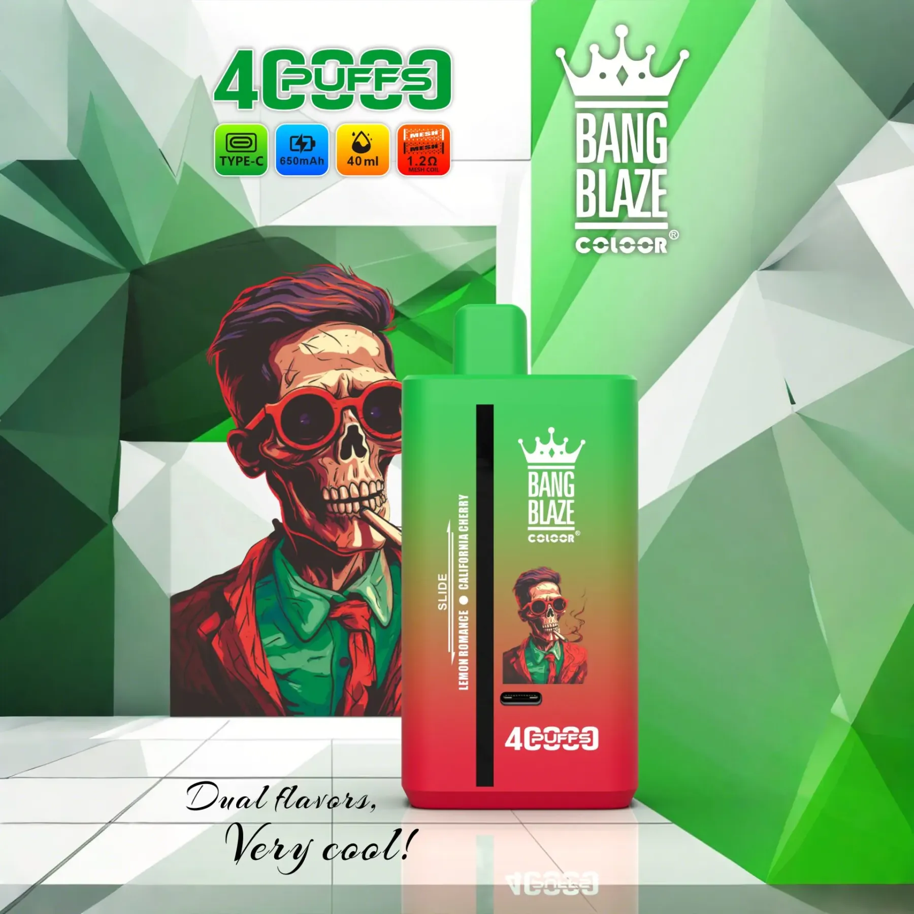 Bang Blaze 40000 Puffs Disposable Vape – Double Flavor, 40mL E-Liquid, 650mAh Rechargeable Battery, Dual Mesh Coil | Free EU Shipping & COD
