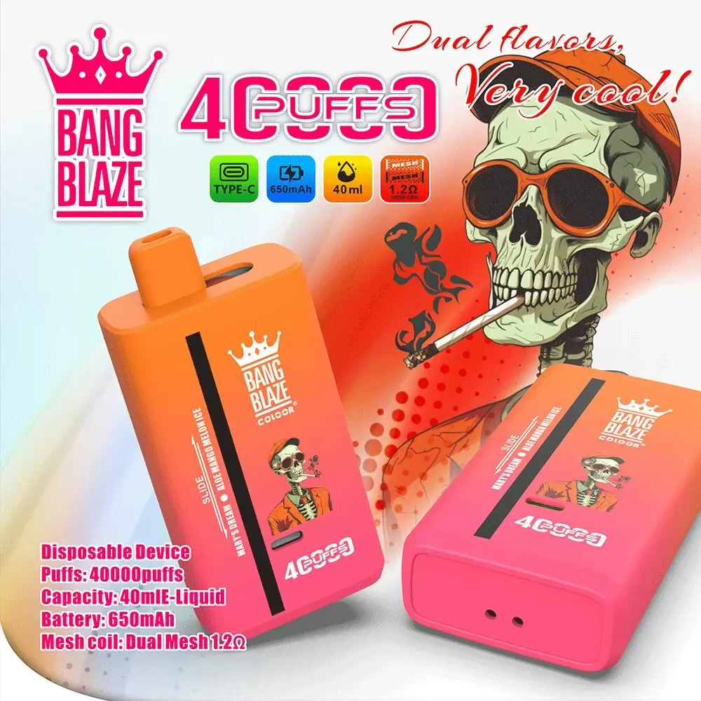 Bang Blaze 40000 Puffs Disposable Vape – Double Flavor, 40mL E-Liquid, 650mAh Rechargeable Battery, Dual Mesh Coil | Free EU Shipping & COD