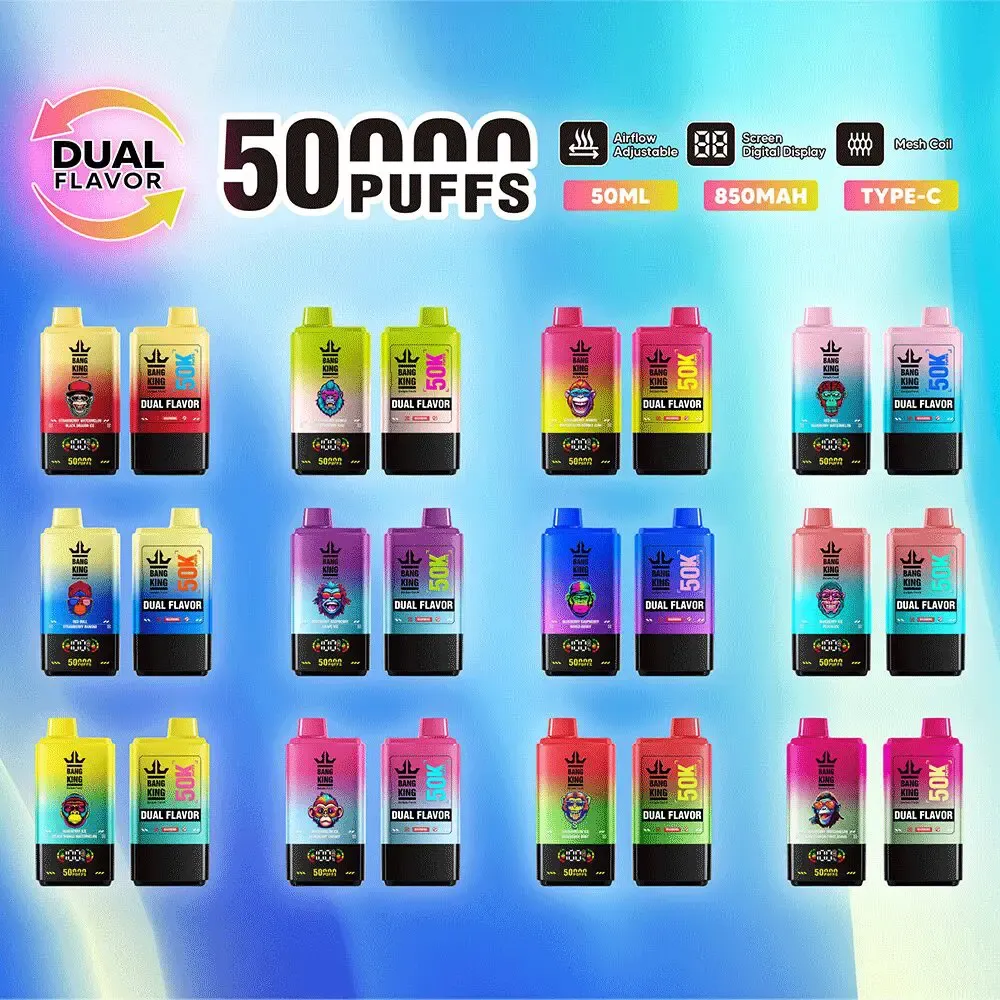 Bang King 50000 Puffs Disposable Vape – Dual Flavor, Adjustable Airflow | Duty-free EU Shipping & COD