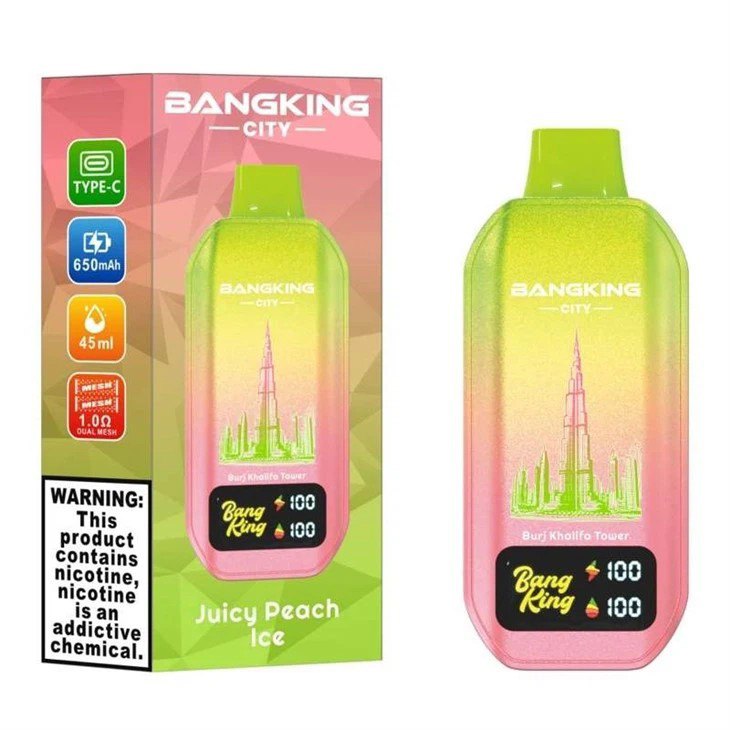 BANG KING 50000 Puffs CITY Low Nicotine Disposable Vape – 45mL E-Liquid, Dual Flavor | Duty-free EU Shipping & COD