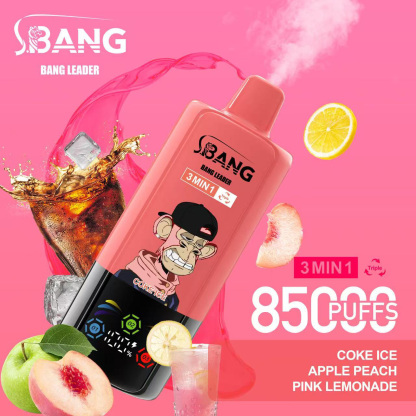 Bang Leader 85000 Puffs 3 in 1 Vape – Triple Flavors in Every Hit | Smart Screen, Mesh Coil, Type-C Rechargeable