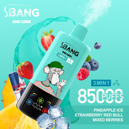 Bang Leader 85000 Puffs 3 in 1 Vape – Triple Flavors in Every Hit | Smart Screen, Mesh Coil, Type-C Rechargeable
