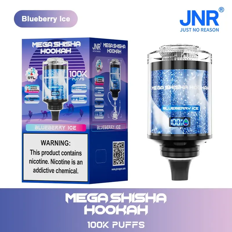JNR Mega Shisha Hookah 100000 Puffs Disposable Vape – 60mL E-Liquid,   LED Display | Duty-free EU Shipping & COD
