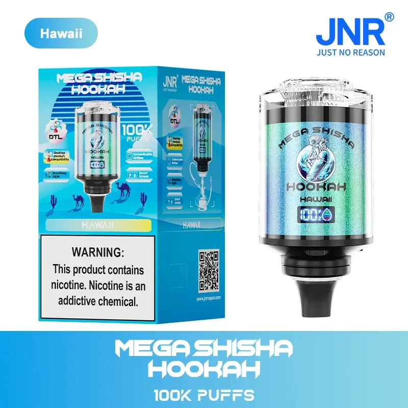 JNR Mega Shisha Hookah 100000 Puffs Disposable Vape – 60mL E-Liquid,   LED Display | Duty-free EU Shipping & COD