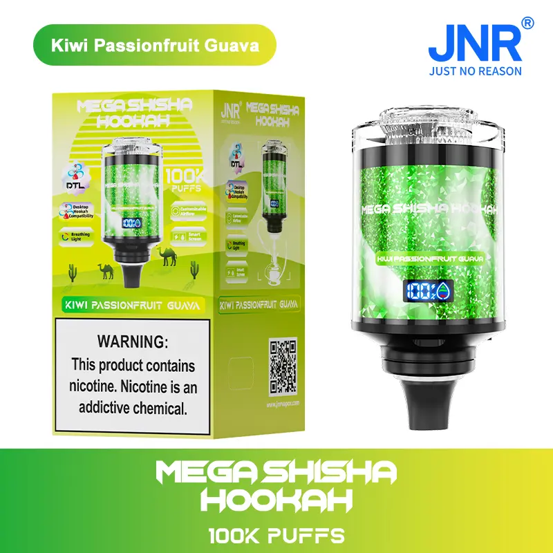 JNR Mega Shisha Hookah 100000 Puffs Disposable Vape – 60mL E-Liquid,   LED Display | Duty-free EU Shipping & COD