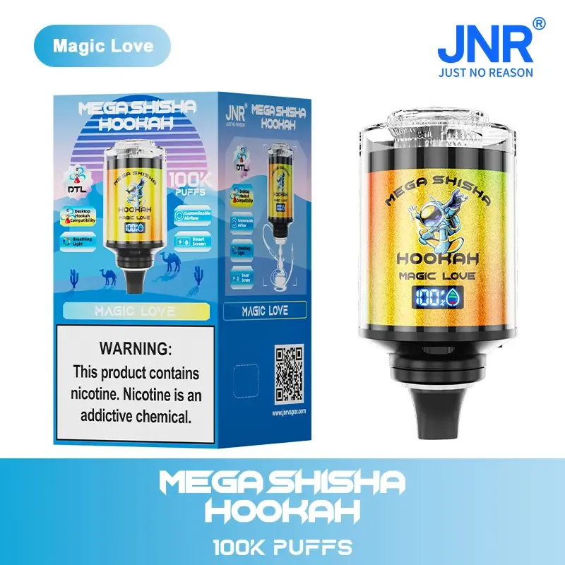 JNR Mega Shisha Hookah 100000 Puffs Disposable Vape – 60mL E-Liquid,   LED Display | Duty-free EU Shipping & COD