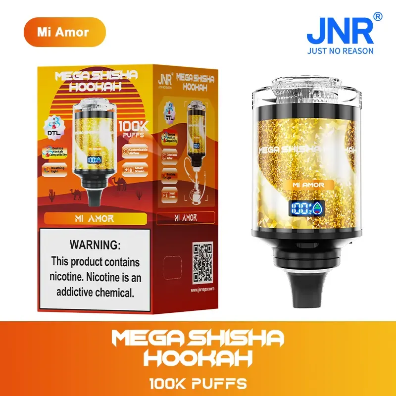 JNR Mega Shisha Hookah 100000 Puffs Disposable Vape – 60mL E-Liquid,   LED Display | Duty-free EU Shipping & COD