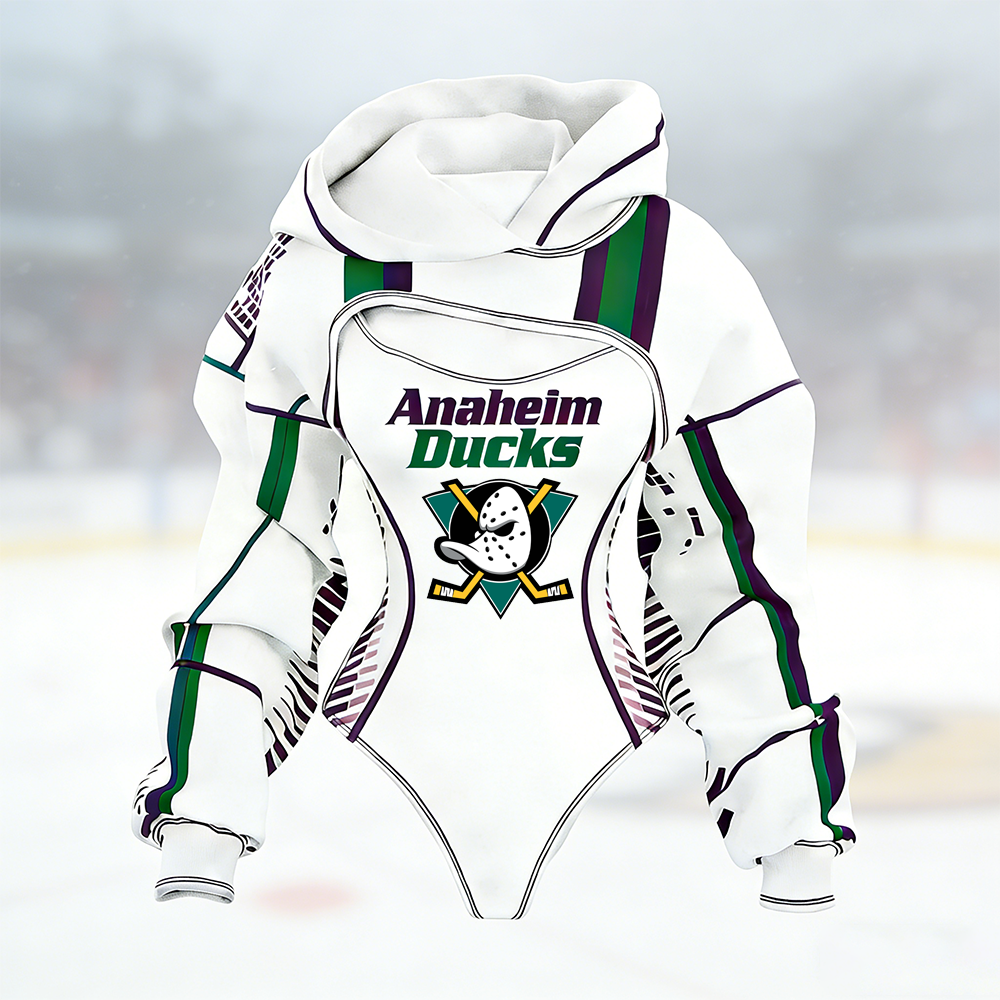 Women's  Anaheim Ducks Team Hockey Shrug Hoodie & Bodysuit Two-Piece Set