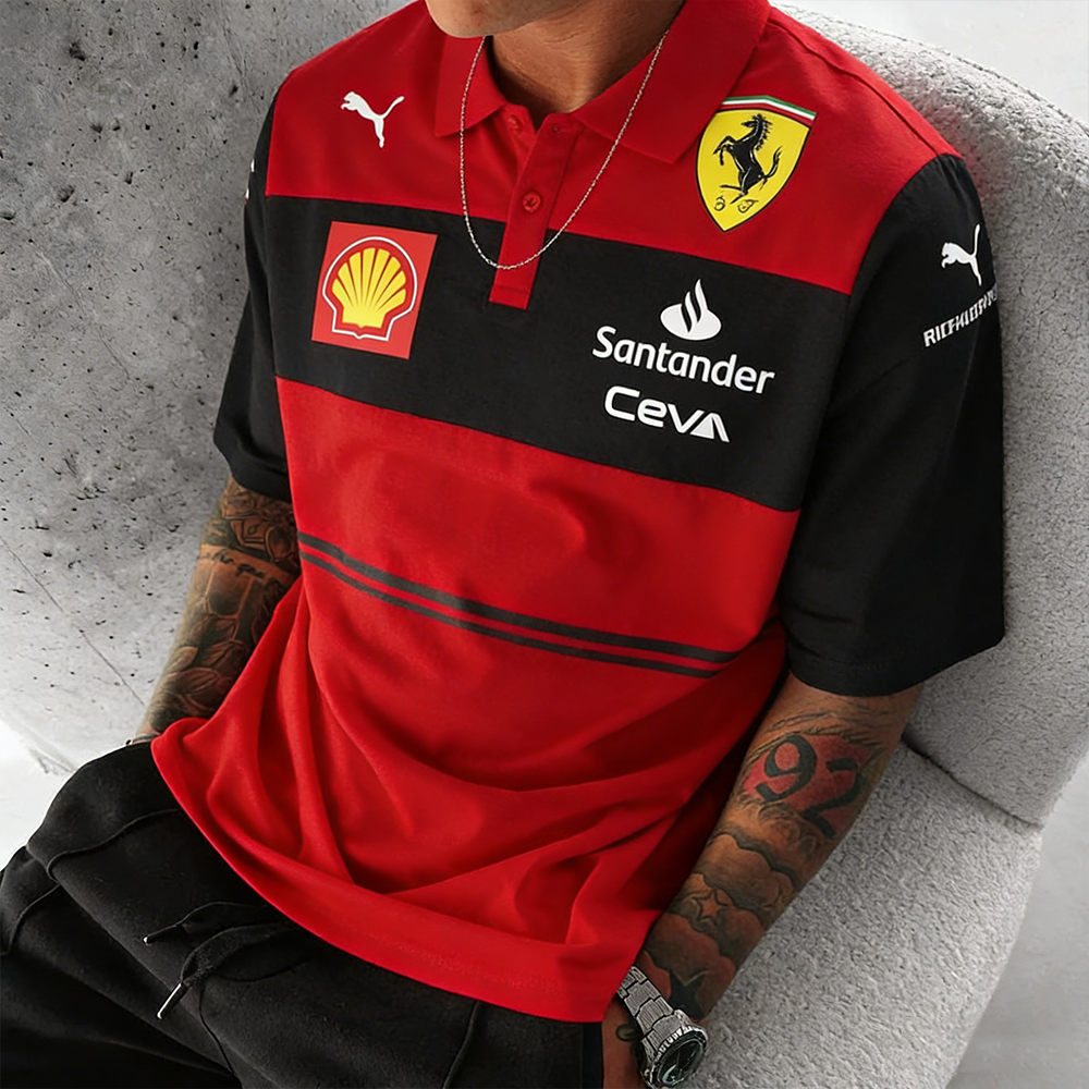 Men's Retro Racing Cars Scuderia Ferrari Team Polo Shirt 