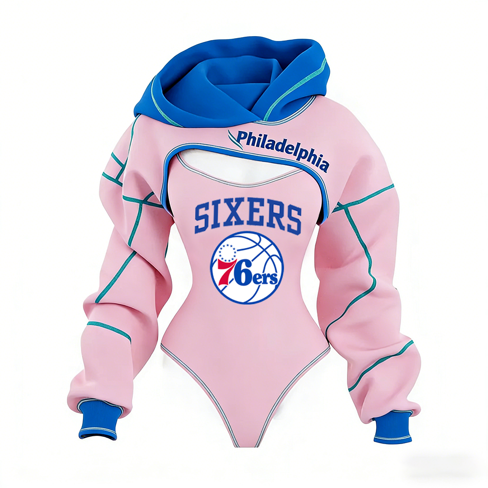 Women's Philadelphia 76ers Basketball Team Digital Print Irregular Cut Suit