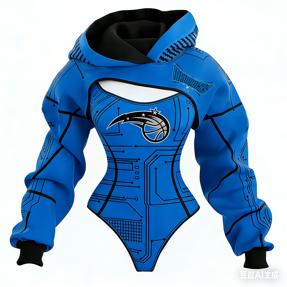 Women's Orlando Magic Basketball Team Digital Print Irregular Cut Suit