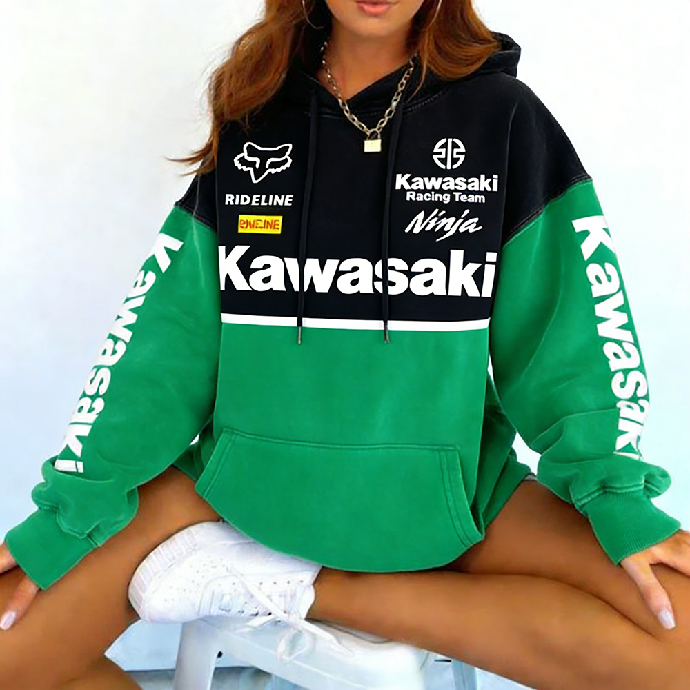 Retro Unisex Racing Kawasaki Hoodie