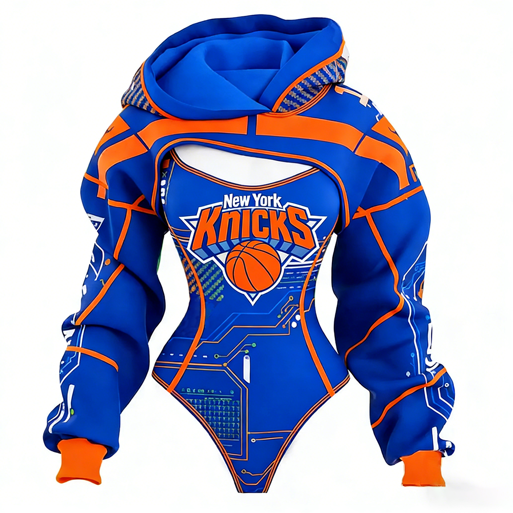 Women's New York Knicks Basketball Team Digital Print Irregular Cut Suit