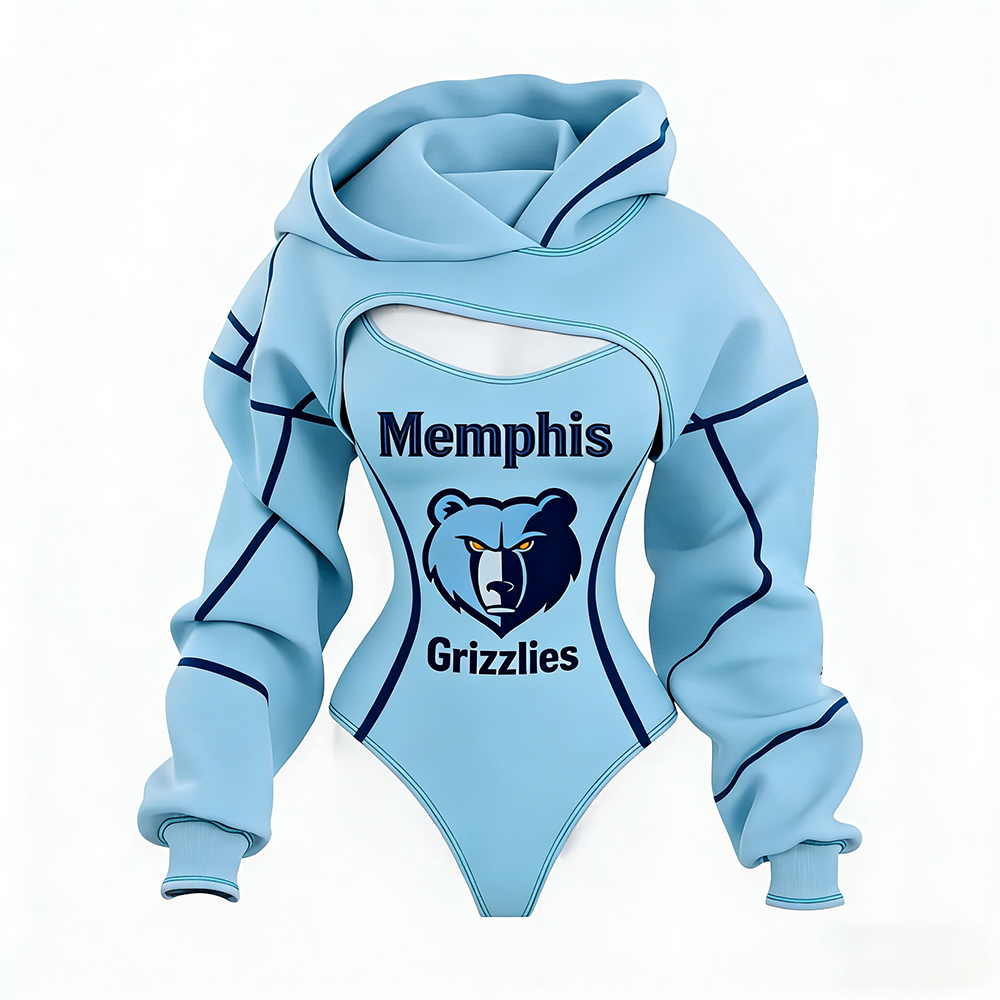 Women's Memphis Grizzlies Basketball Team Digital Print Irregular Cut Suit