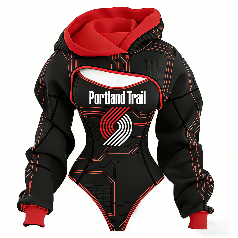 Women's Portland Trail Basketball Team Print Irregular Cut Suit