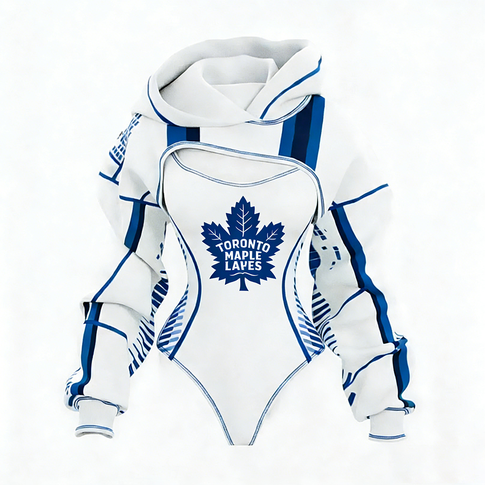 Women's Toronto Maple Leafs Hockey Shrug Hoodie & Bodysuit Two-Piece Set