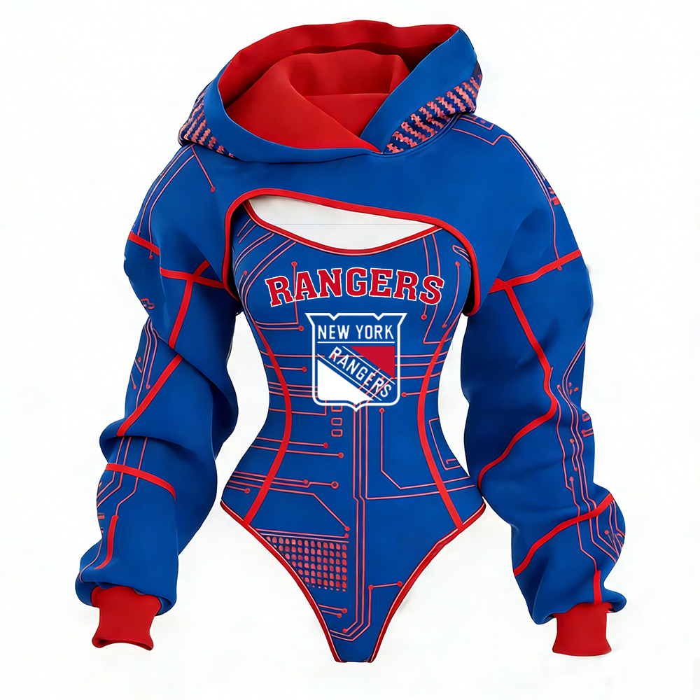 Women's New York Rangers Team Hockey Shrug Hoodie & Bodysuit Two-Piece Set