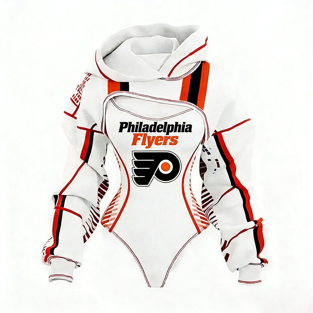 Women's Philadelphia FlyersPhiladelphia Flyers Team Hockey Shrug Hoodie & Bodysuit Two-Piece Set