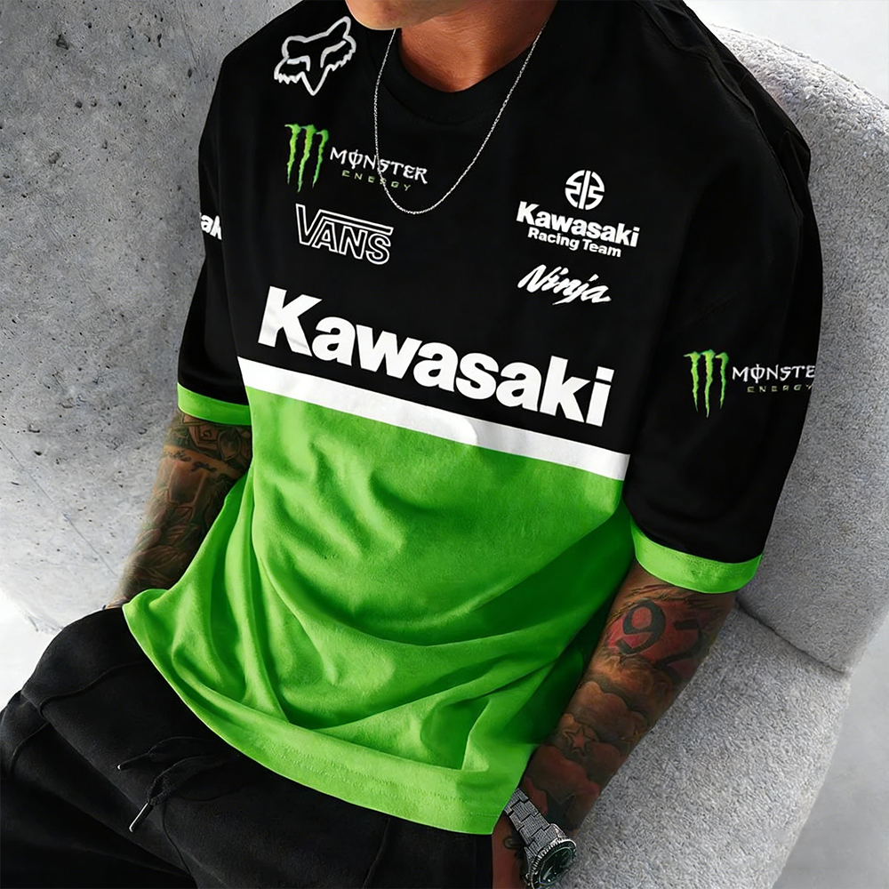 Men's Retro Racing Cars Kawasaki Team Motorsport T-shirt 
