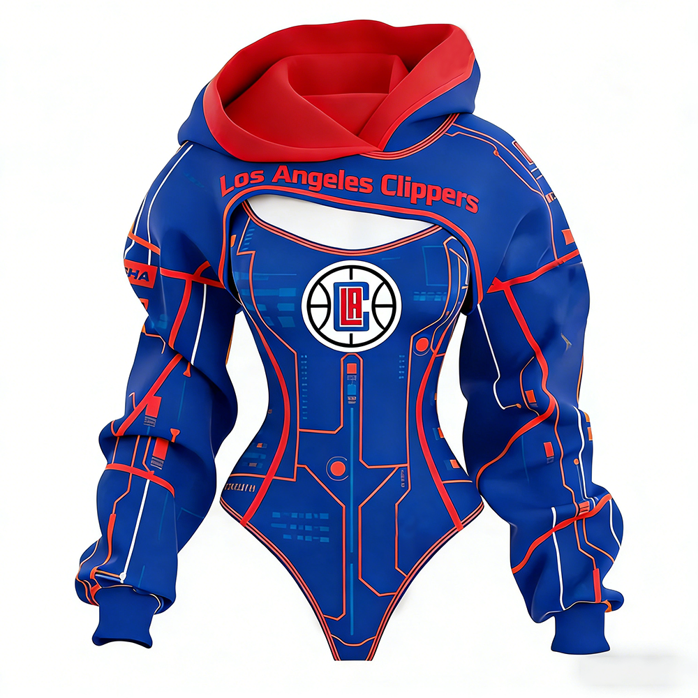Women's Los Angeles Clippers Basketball Team Digital Print Irregular Cut Suit
