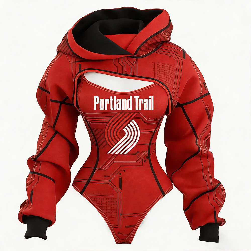 Women's Portland Trail Basketball Team Print Irregular Cut Suit