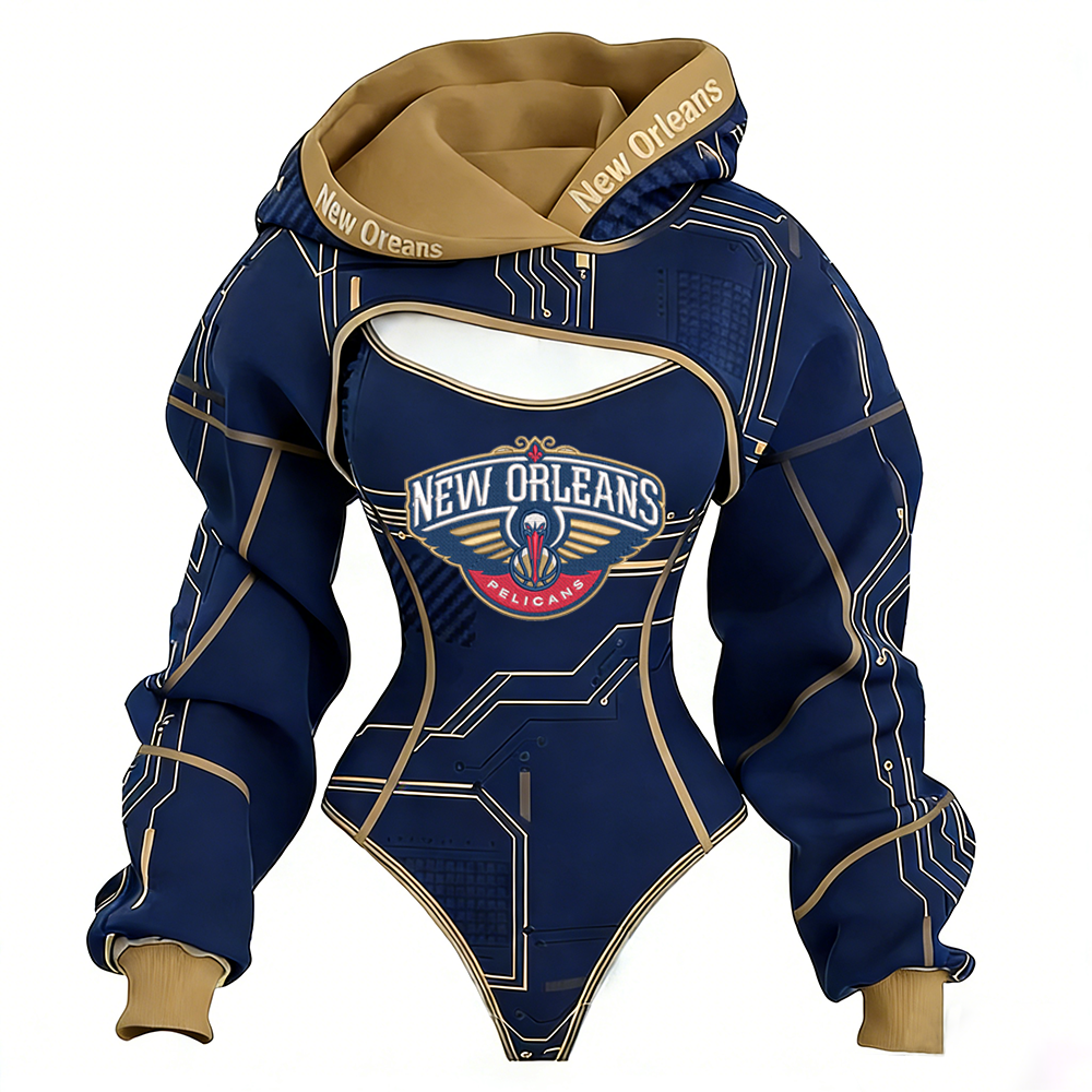 Women's New Orleans Basketball Team Digital Print Irregular Cut Suit