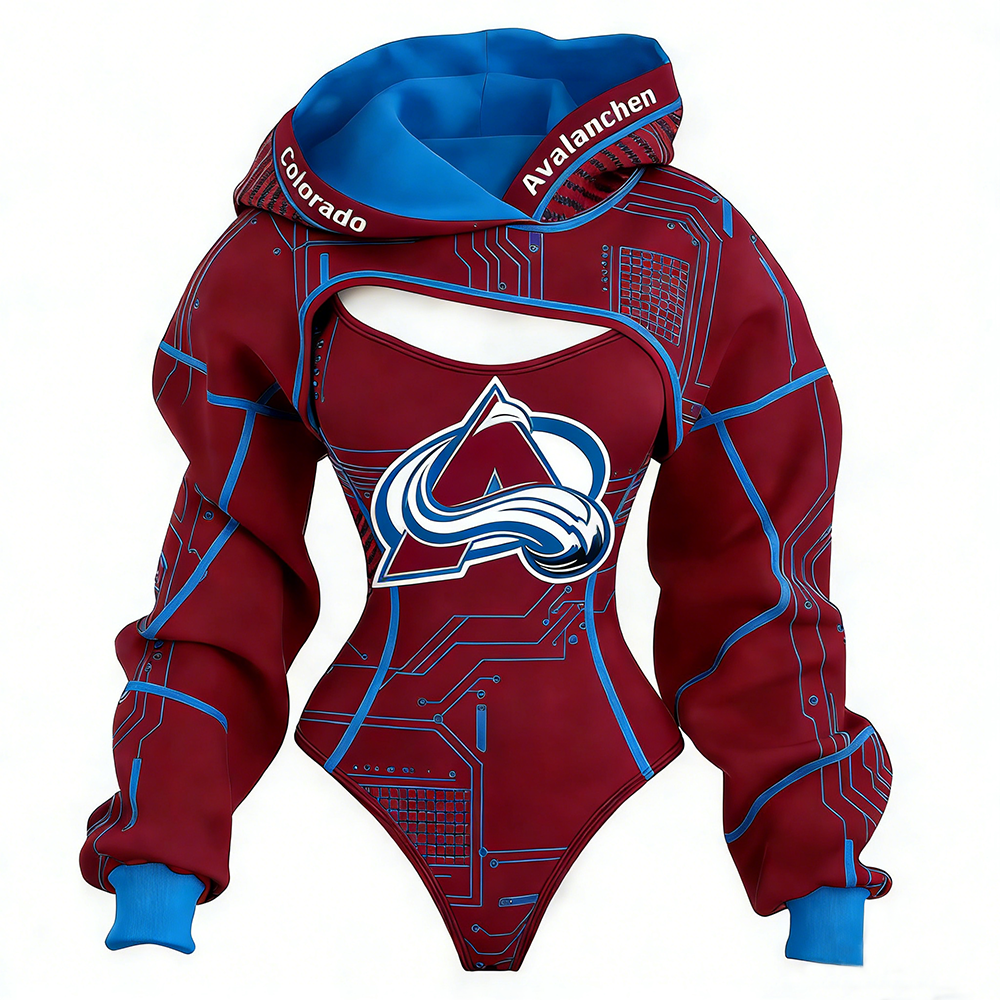 Women's Colorado Avalanche Team Hockey Shrug Hoodie & Bodysuit Two-Piece Set