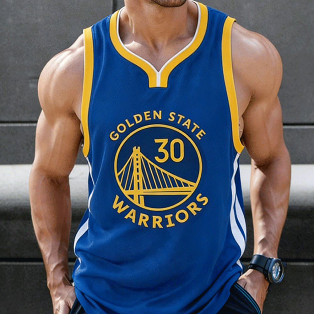 Men's Vintage Starter Golden State Warriors Team NBA Jersey Charles Barkley Basketball Tank Top 