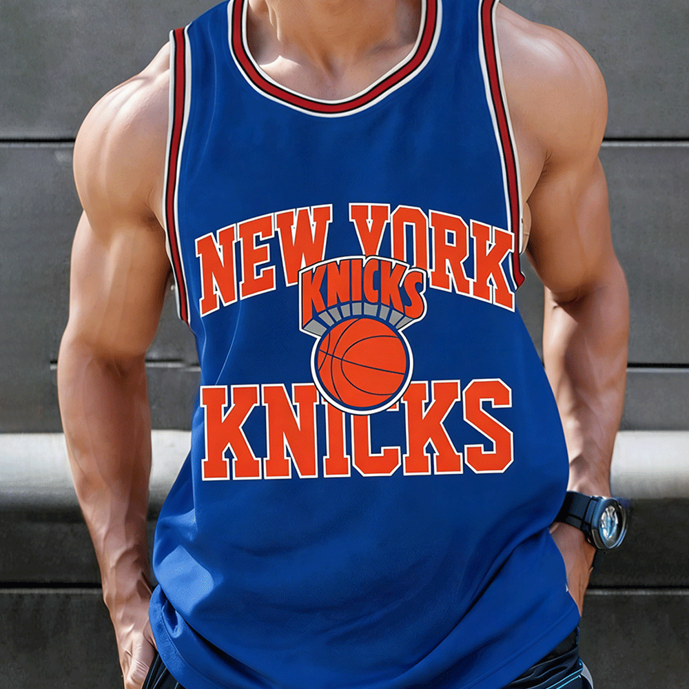 Men's Vintage Starter New York Knicks Team NBA Jersey Charles Barkley Basketball Tank Top 