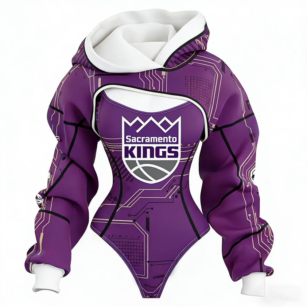 Women's Sacramento Kings Basketball Team Digital Print Irregular Cut Suit