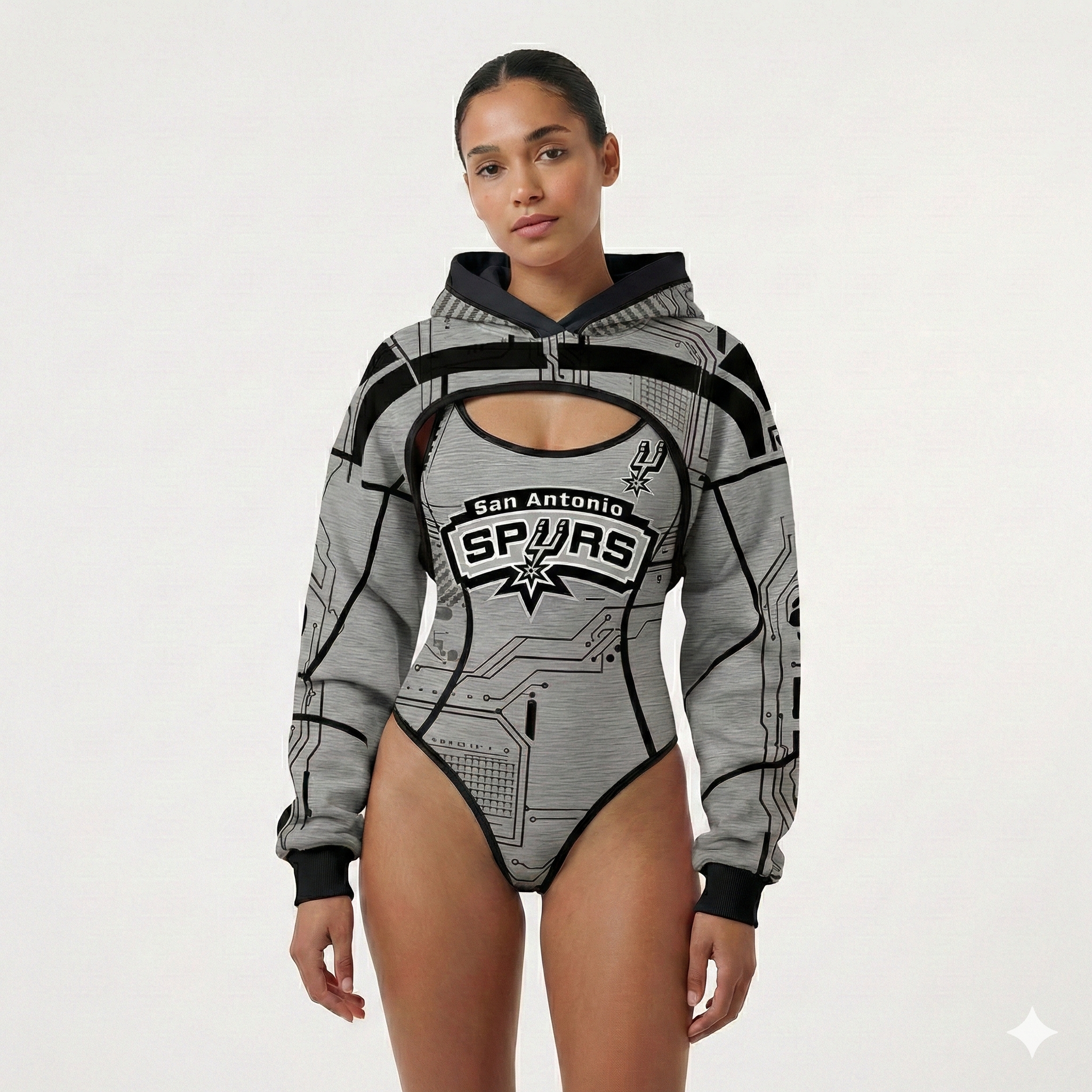 Women's San Antonio Spurs Basketball Team Digital Print Irregular Cut Suit