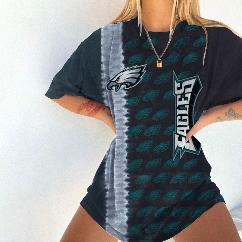 Women'S Vintage Round-Neck Football Printed Short-Sleeved T-Shirt