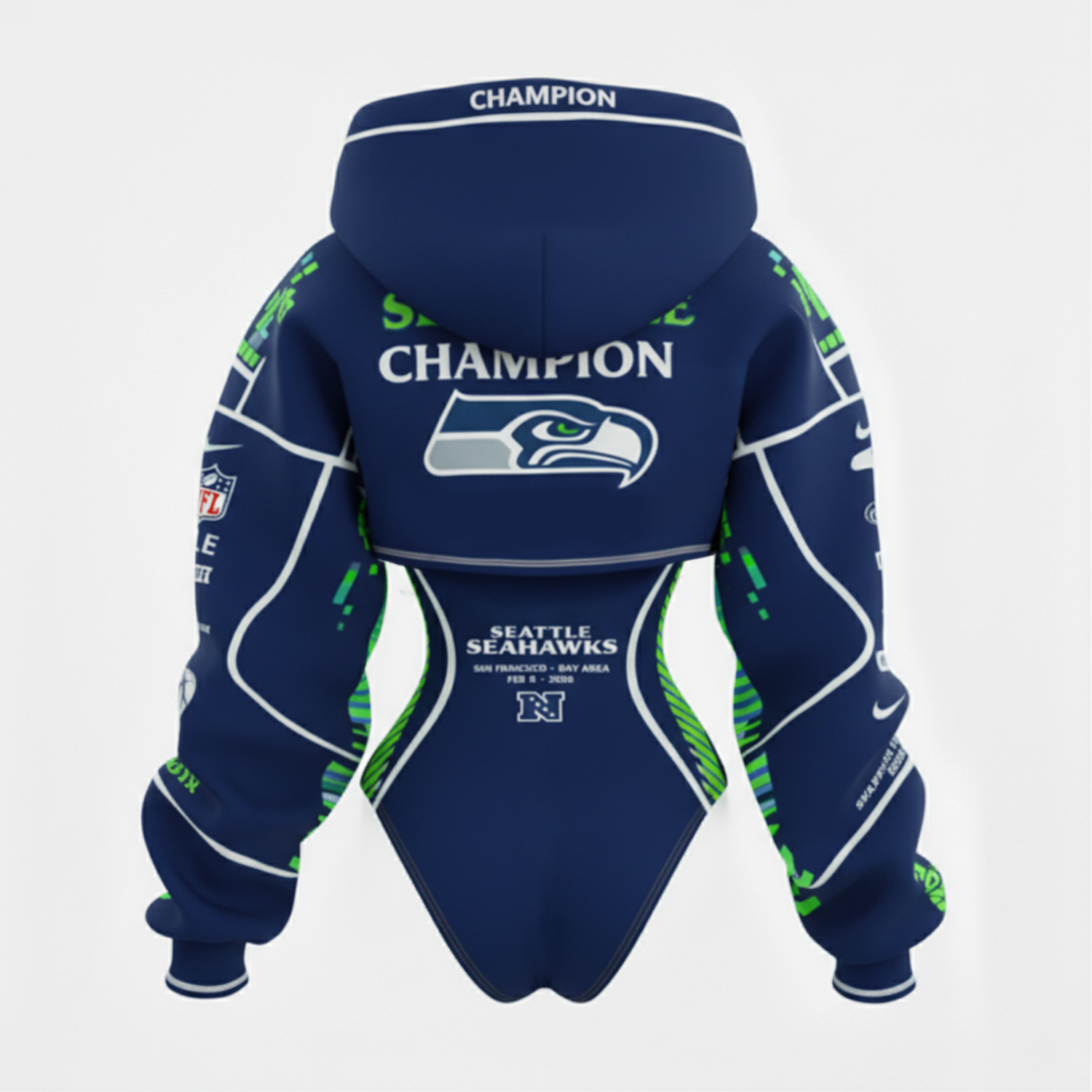 Women's Fashion Cyberpunk Style Two-Piece Set – A Tribute To New England Patriots Rugby League Champions