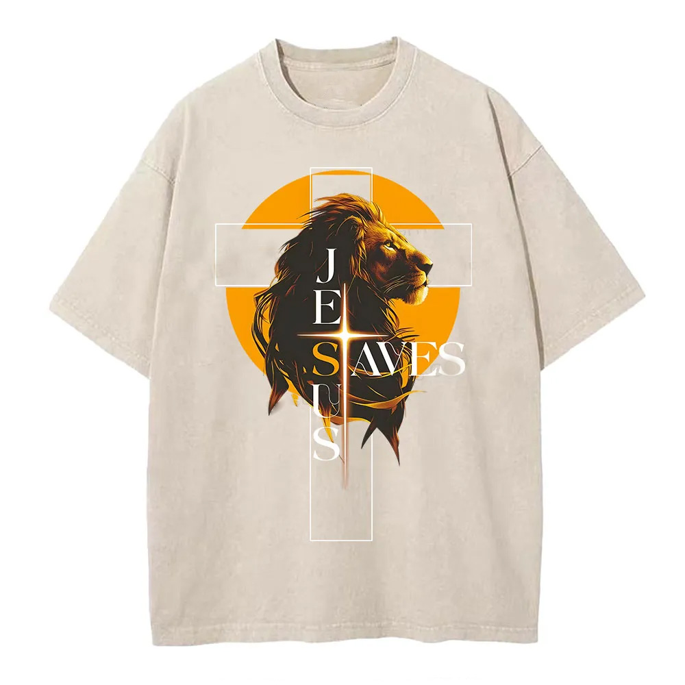 Jesus Saves Christian Washed T-Shirt
