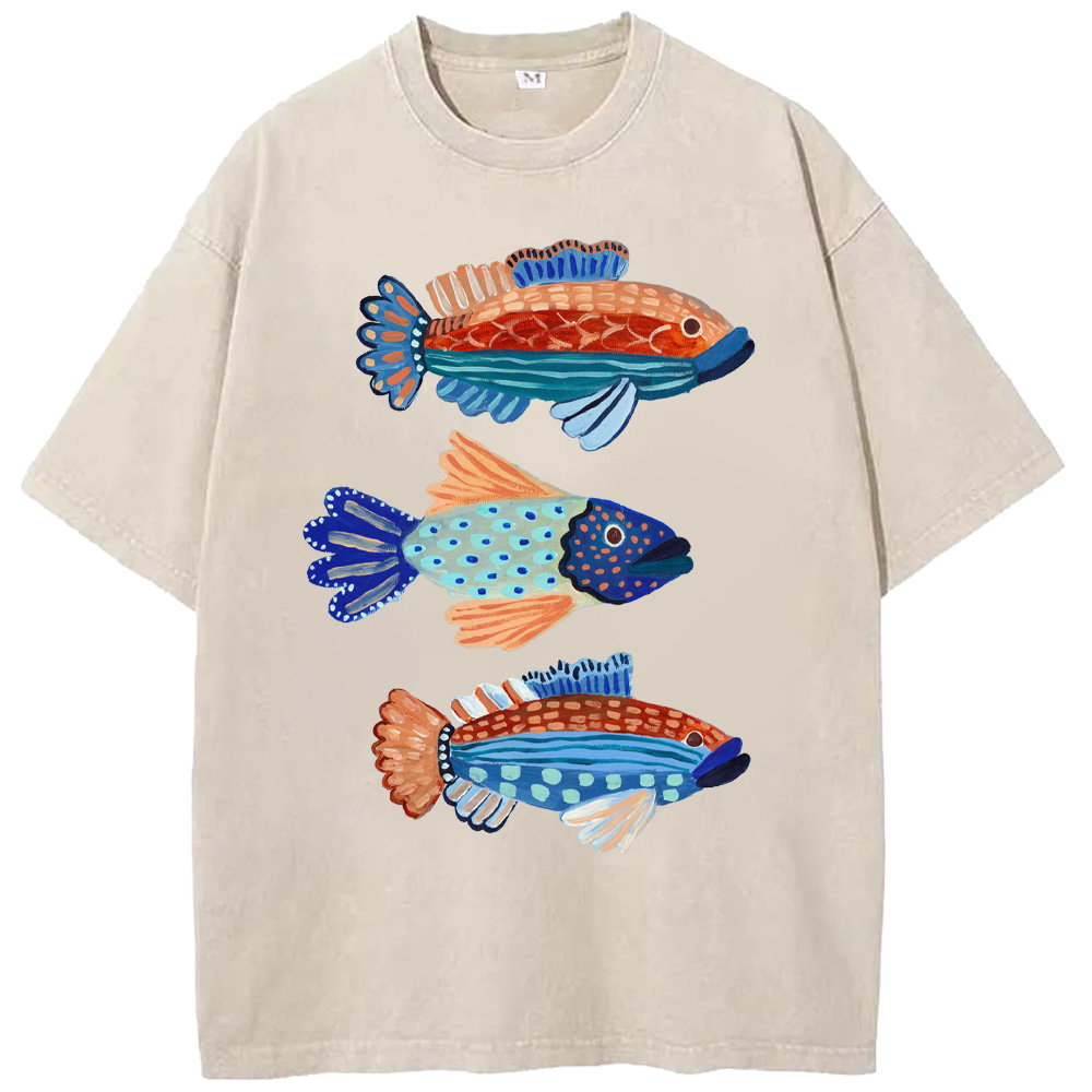 Ocean Fish Trio Washed T-Shirts