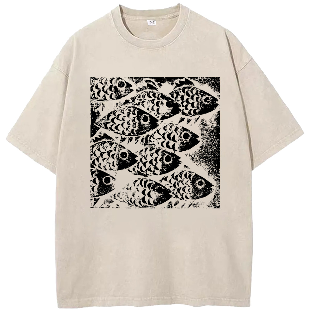 Ocean Fun and Creative Fish Washed T-Shirts