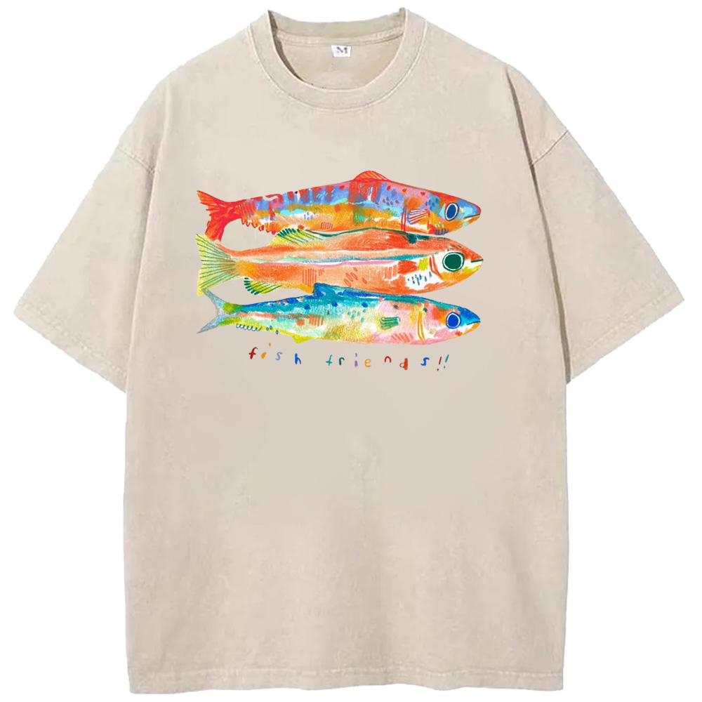 Ocean Fish Friend Washed T-Shirts
